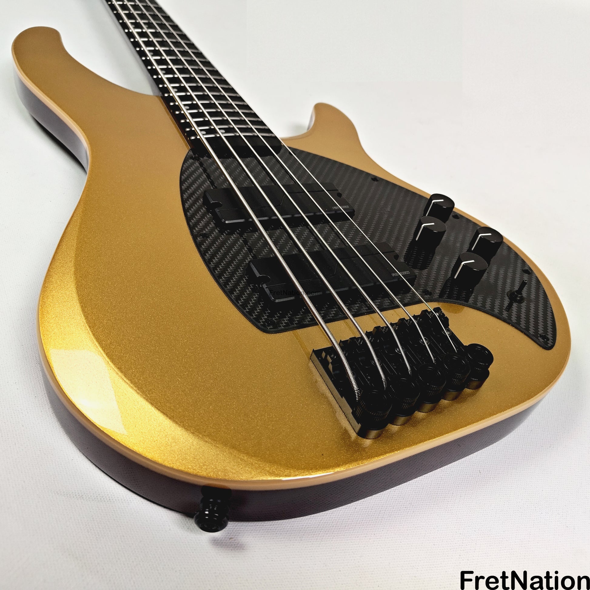 KLOS Guitars KLOS Apollo V Custom Headless 5-String Bass Gold Fishman Fluence 8.48lbs - NAMM Display