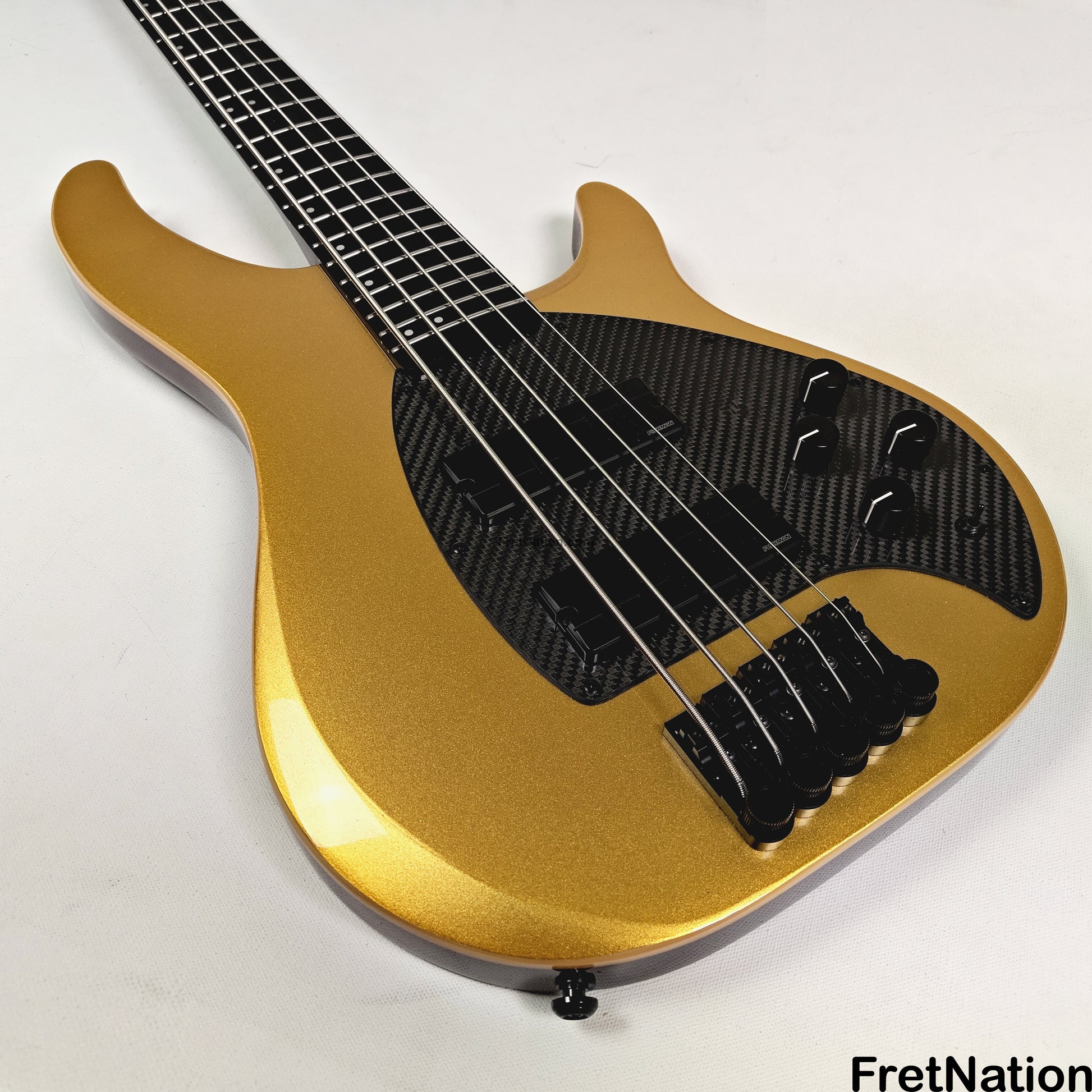 KLOS Guitars KLOS Apollo V Custom Headless 5-String Bass Gold Fishman Fluence 8.48lbs - NAMM Display