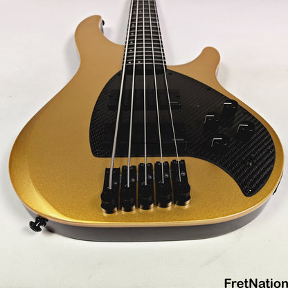 KLOS Guitars KLOS Apollo V Custom Headless 5-String Bass Gold Fishman Fluence 8.48lbs - NAMM Display