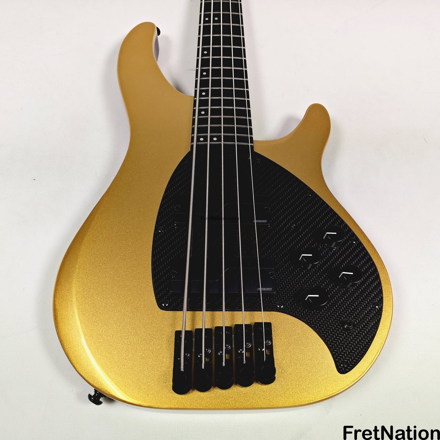 KLOS Guitars KLOS Apollo V Custom Headless 5-String Bass Gold Fishman Fluence 8.48lbs - NAMM Display