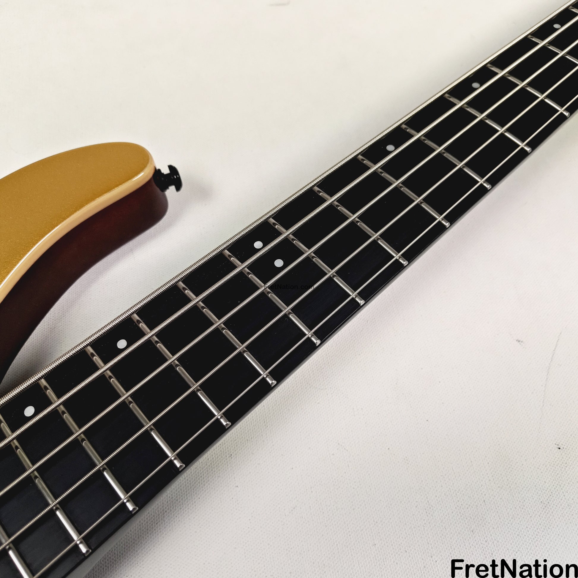 KLOS Guitars KLOS Apollo V Custom Headless 5-String Bass Gold Fishman Fluence 8.48lbs - NAMM Display
