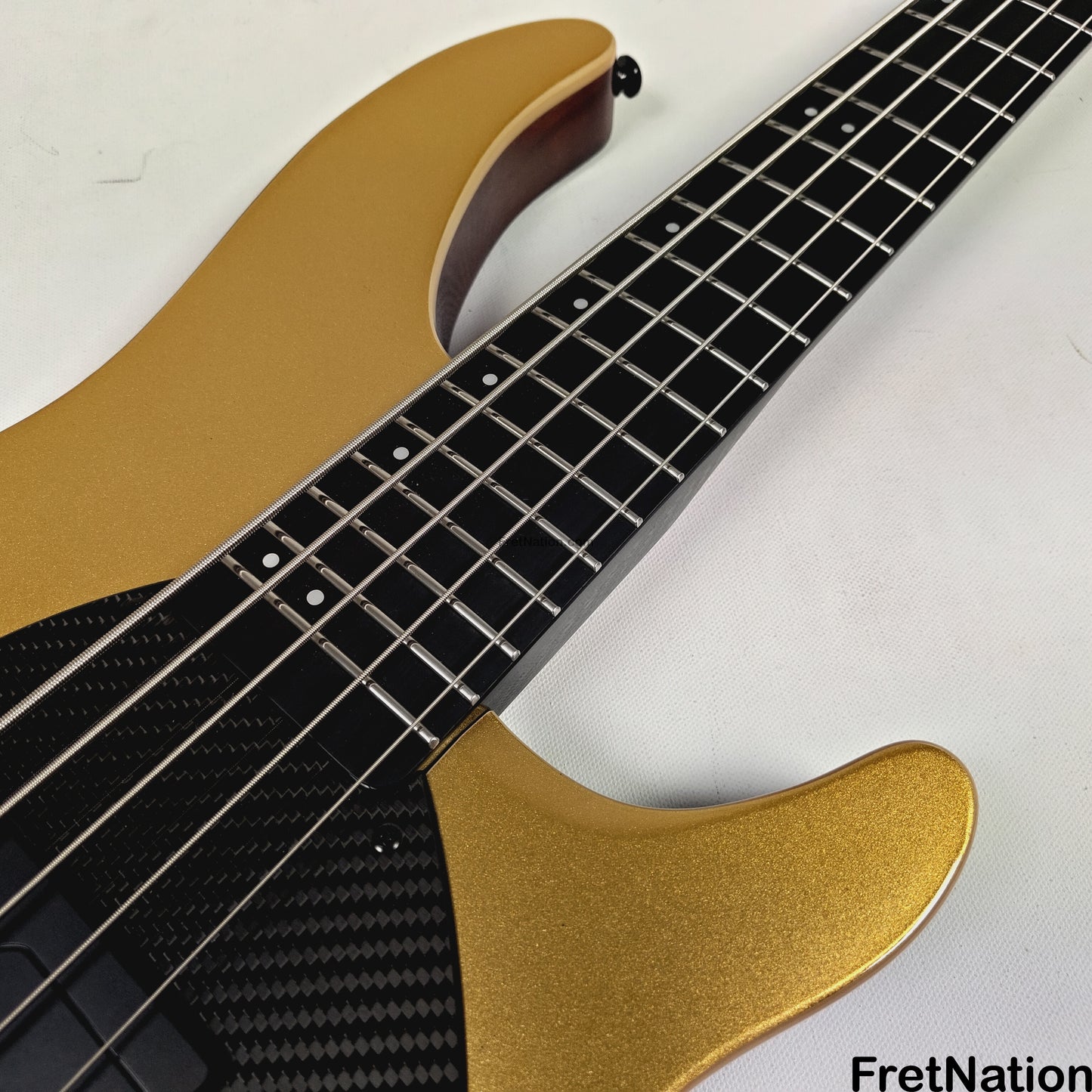 KLOS Guitars KLOS Apollo V Custom Headless 5-String Bass Gold Fishman Fluence 8.48lbs - NAMM Display