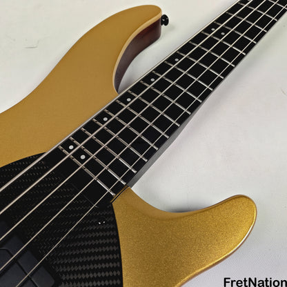 KLOS Guitars KLOS Apollo V Custom Headless 5-String Bass Gold Fishman Fluence 8.48lbs - NAMM Display