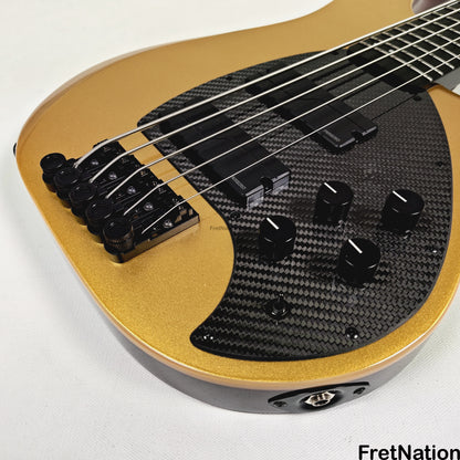 KLOS Guitars KLOS Apollo V Custom Headless 5-String Bass Gold Fishman Fluence 8.48lbs - NAMM Display