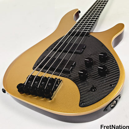 KLOS Guitars KLOS Apollo V Custom Headless 5-String Bass Gold Fishman Fluence 8.48lbs - NAMM Display