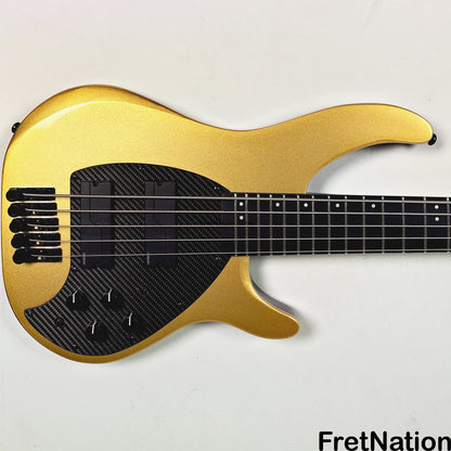 KLOS Guitars KLOS Apollo V Custom Headless 5-String Bass Gold Fishman Fluence 8.48lbs - NAMM Display
