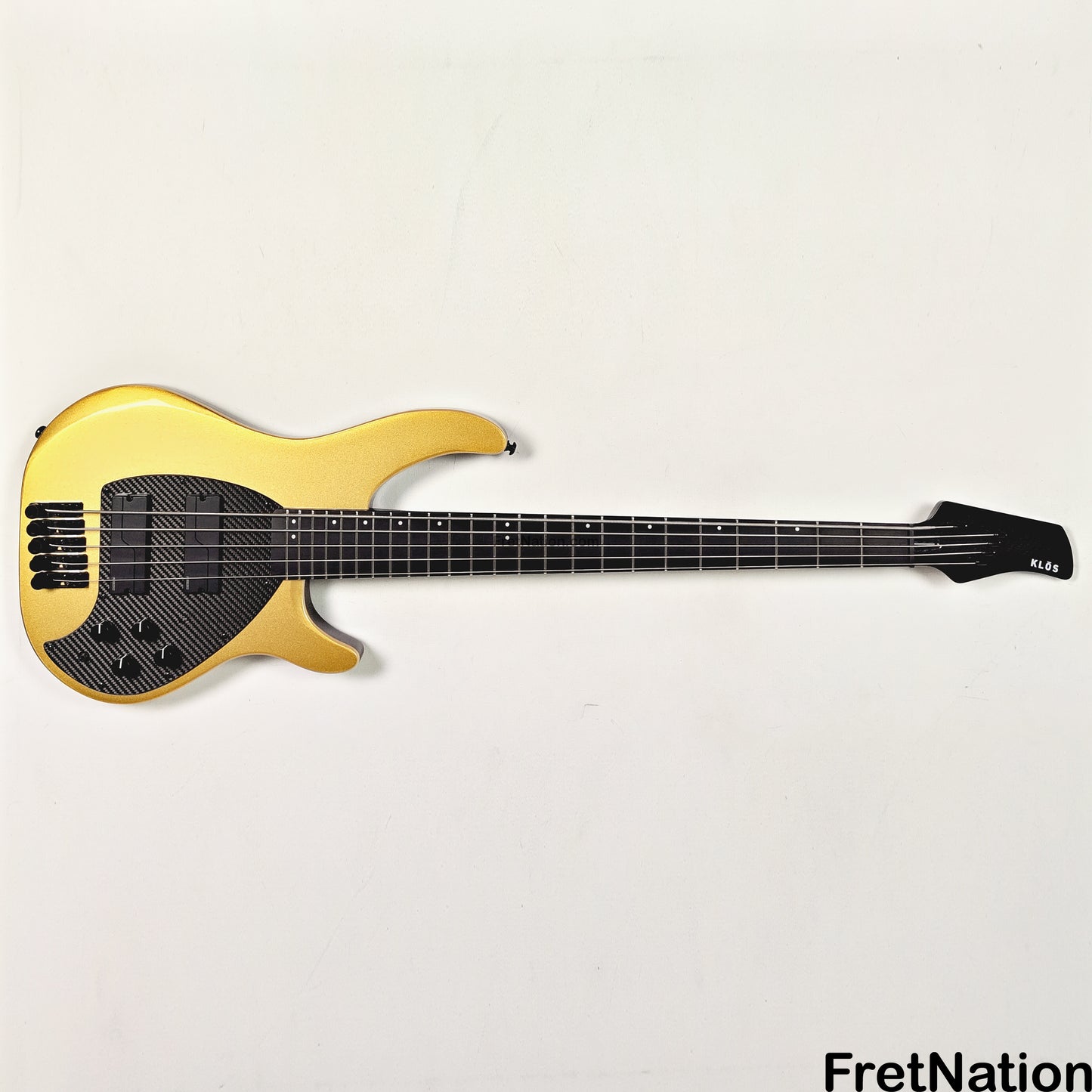 KLOS Guitars KLOS Apollo V Custom Headless 5-String Bass Gold Fishman Fluence 8.48lbs - NAMM Display