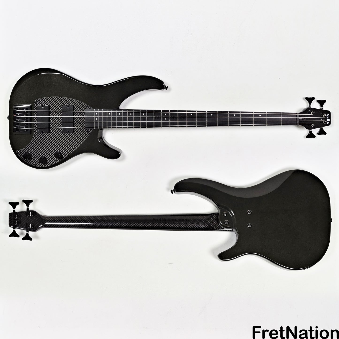 KLOS Guitars KLOS Apollo IV Standard 4-String Bass Charcoal w/ Carbon Fiber Neck 8.04lbs
