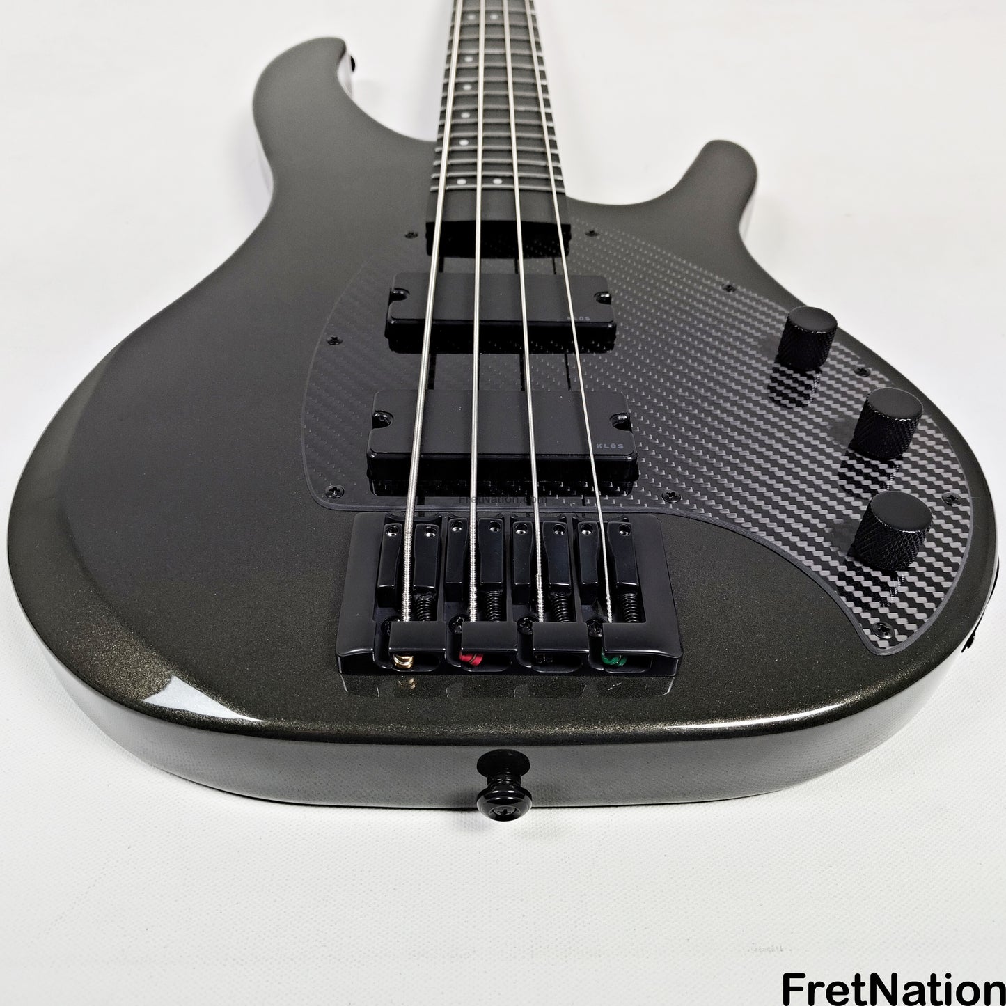 KLOS Guitars KLOS Apollo IV Standard 4-String Bass Charcoal w/ Carbon Fiber Neck 8.04lbs