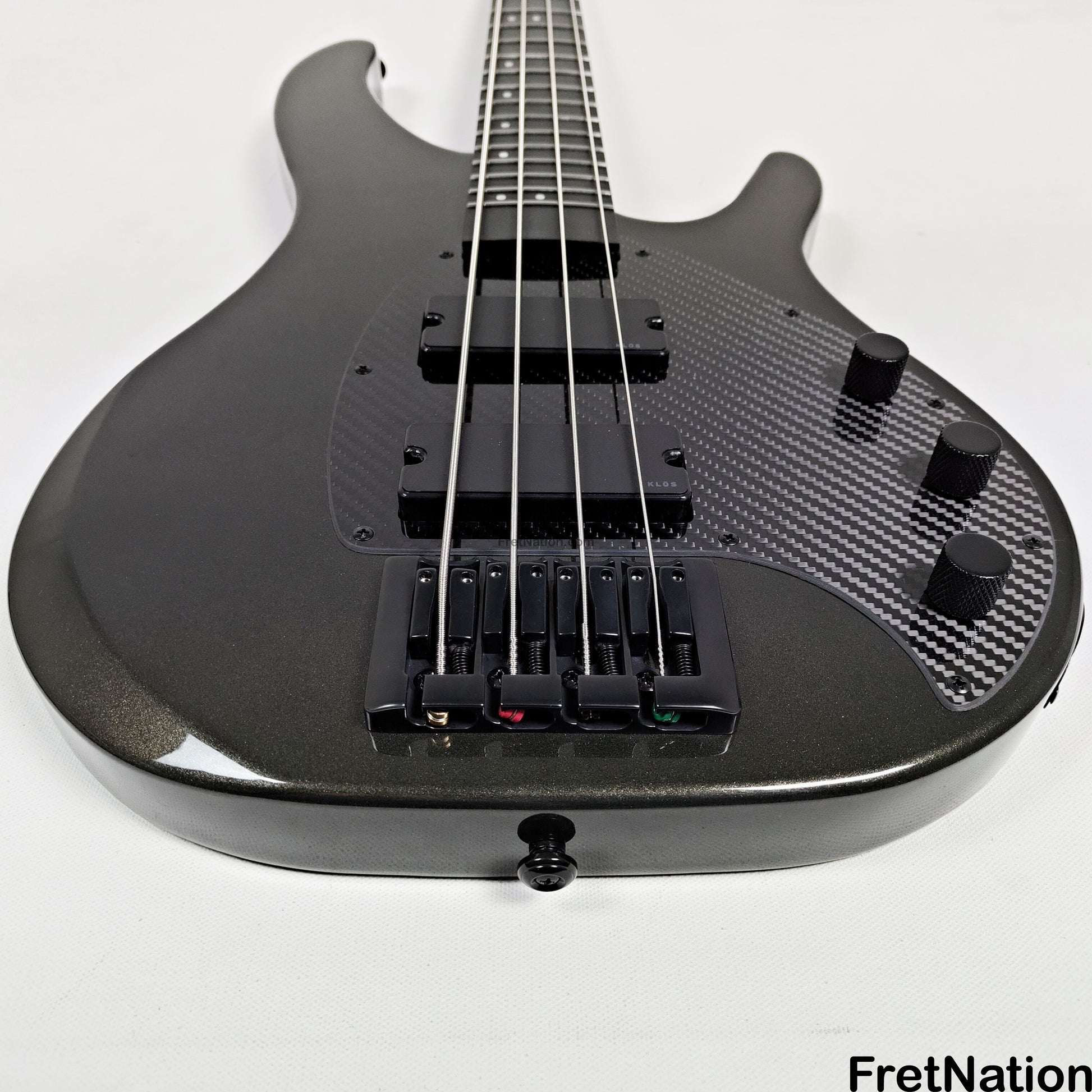 KLOS Guitars KLOS Apollo IV Standard 4-String Bass Charcoal w/ Carbon Fiber Neck 8.04lbs