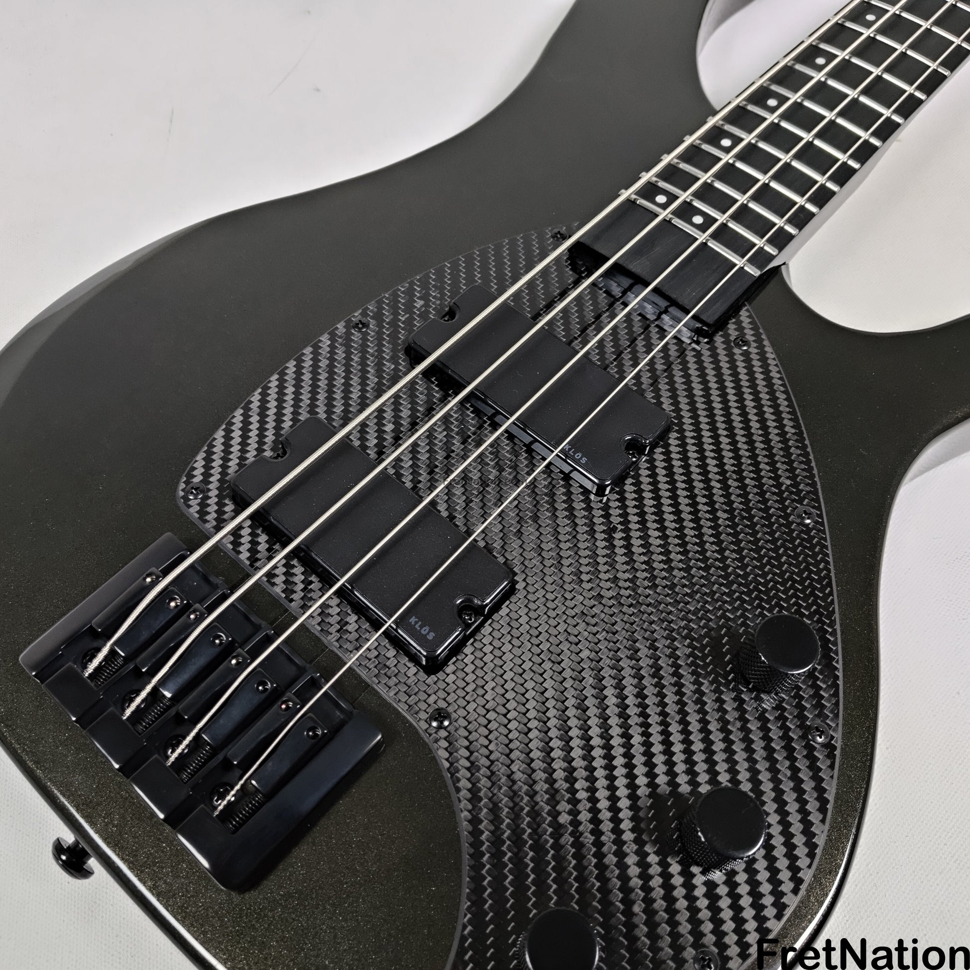 KLOS Guitars KLOS Apollo IV Standard 4-String Bass Charcoal w/ Carbon Fiber Neck 8.04lbs