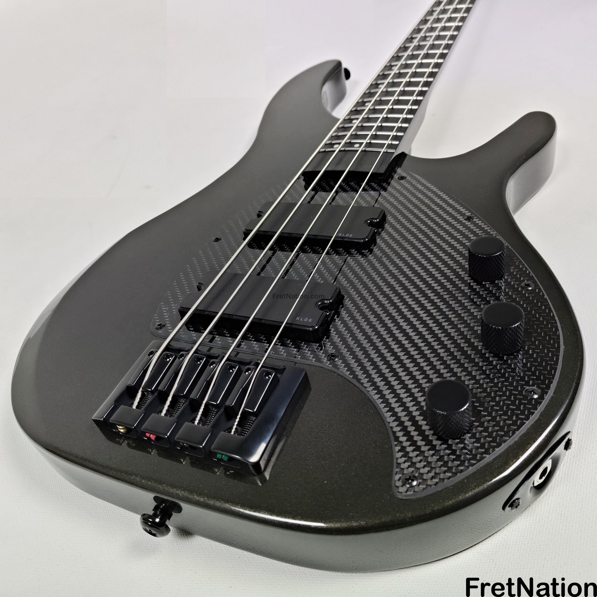 KLOS Guitars KLOS Apollo IV Standard 4-String Bass Charcoal w/ Carbon Fiber Neck 8.04lbs