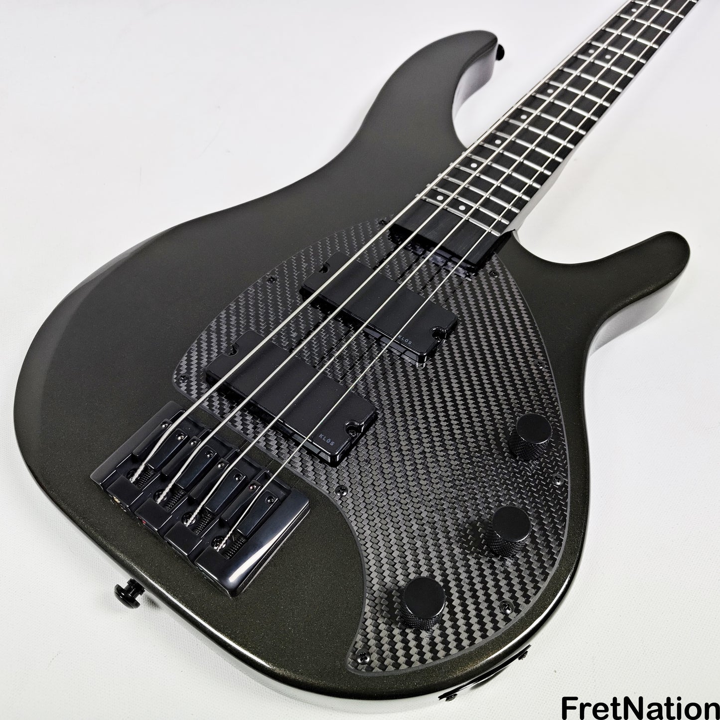 KLOS Guitars KLOS Apollo IV Standard 4-String Bass Charcoal w/ Carbon Fiber Neck 8.04lbs