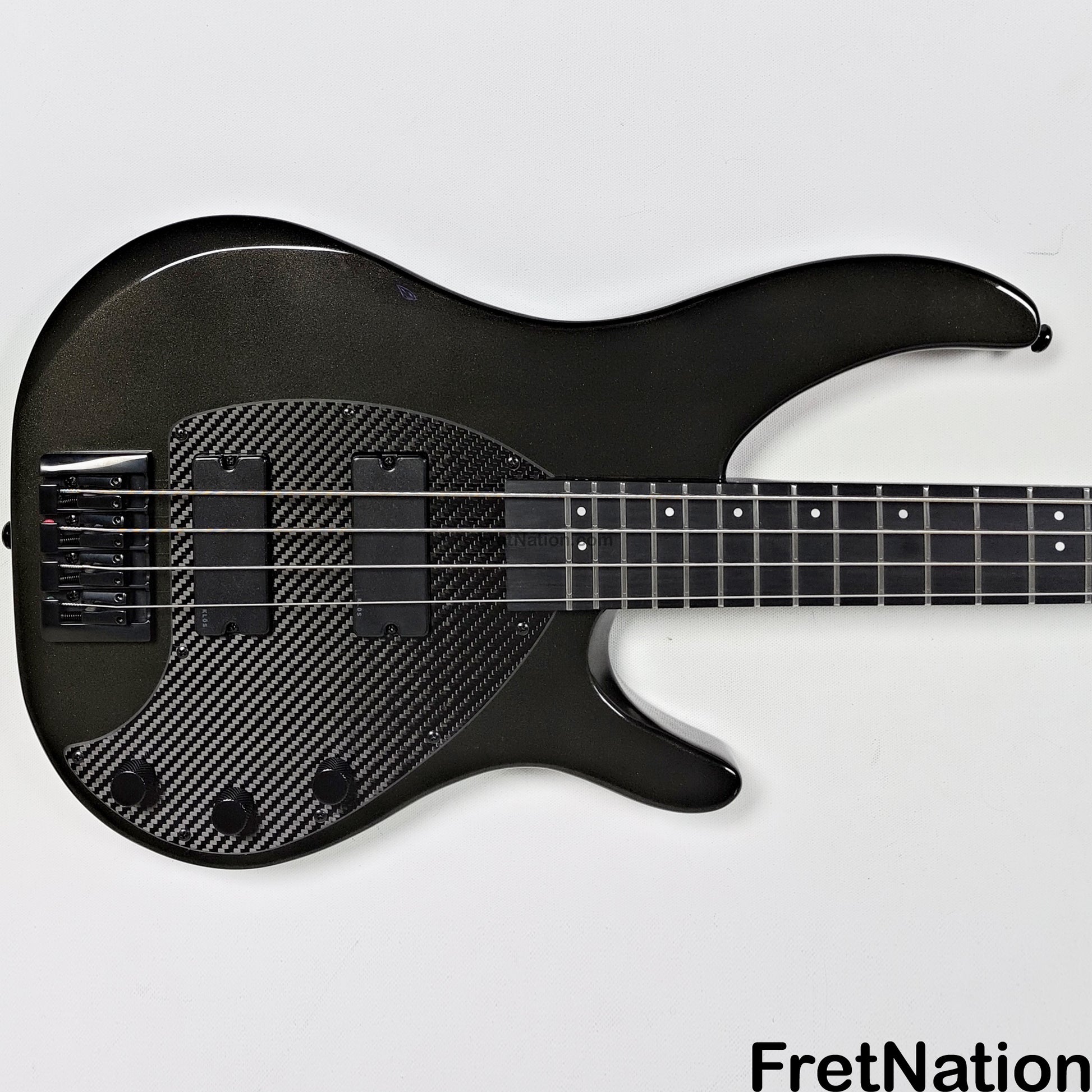 KLOS Guitars KLOS Apollo IV Standard 4-String Bass Charcoal w/ Carbon Fiber Neck 8.04lbs