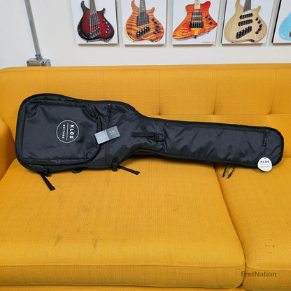 KLOS Guitars KLOS Apollo V Custom 5-String Bass Blue Flame w/ Blackouts 9.40lbs - Blemish