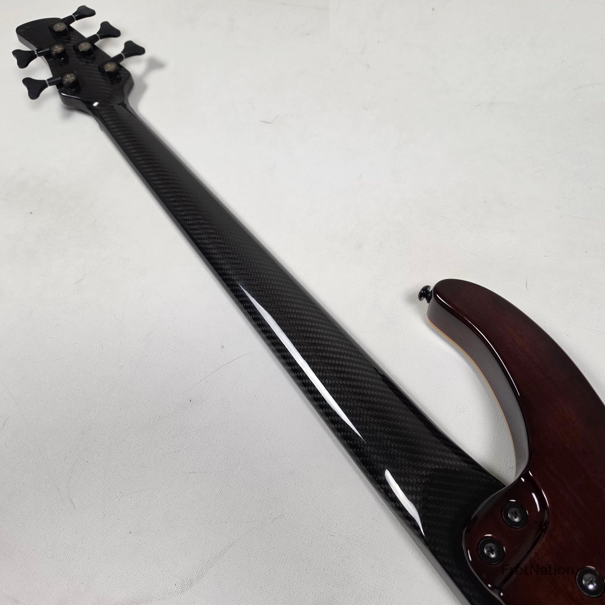 KLOS Guitars KLOS Apollo V Custom 5-String Bass Blue Flame w/ Blackouts 9.40lbs - Blemish