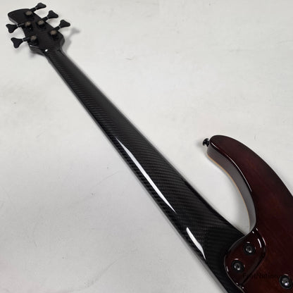 KLOS Guitars KLOS Apollo V Custom 5-String Bass Blue Flame w/ Blackouts 9.40lbs - Blemish