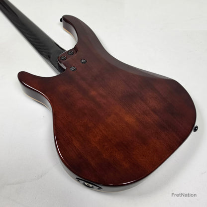KLOS Guitars KLOS Apollo V Custom 5-String Bass Blue Flame w/ Blackouts 9.40lbs - Blemish