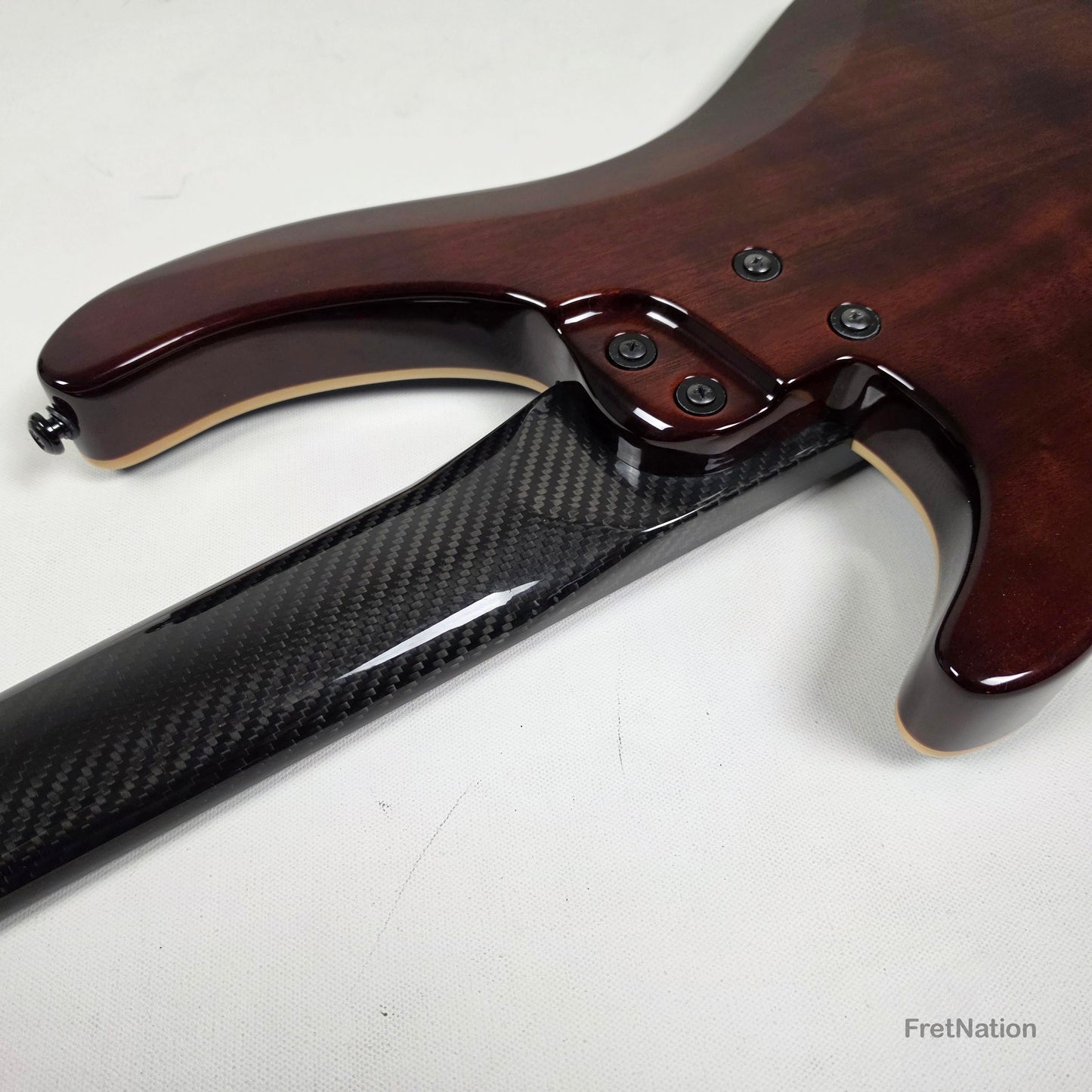 KLOS Guitars KLOS Apollo V Custom 5-String Bass Blue Flame w/ Blackouts 9.40lbs - Blemish