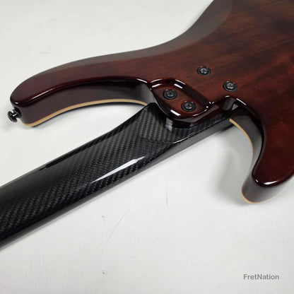 KLOS Guitars KLOS Apollo V Custom 5-String Bass Blue Flame w/ Blackouts 9.40lbs - Blemish