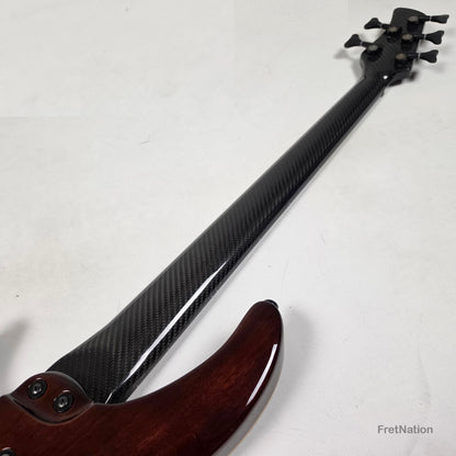 KLOS Guitars KLOS Apollo V Custom 5-String Bass Blue Flame w/ Blackouts 9.40lbs - Blemish