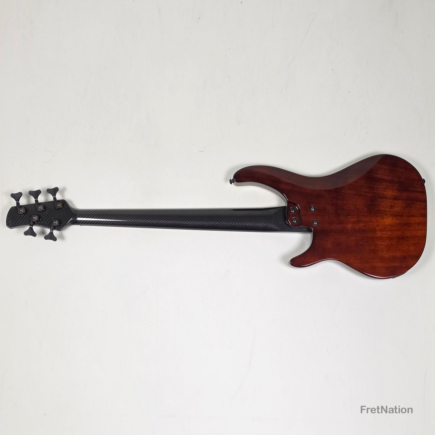 KLOS Guitars KLOS Apollo V Custom 5-String Bass Blue Flame w/ Blackouts 9.40lbs - Blemish