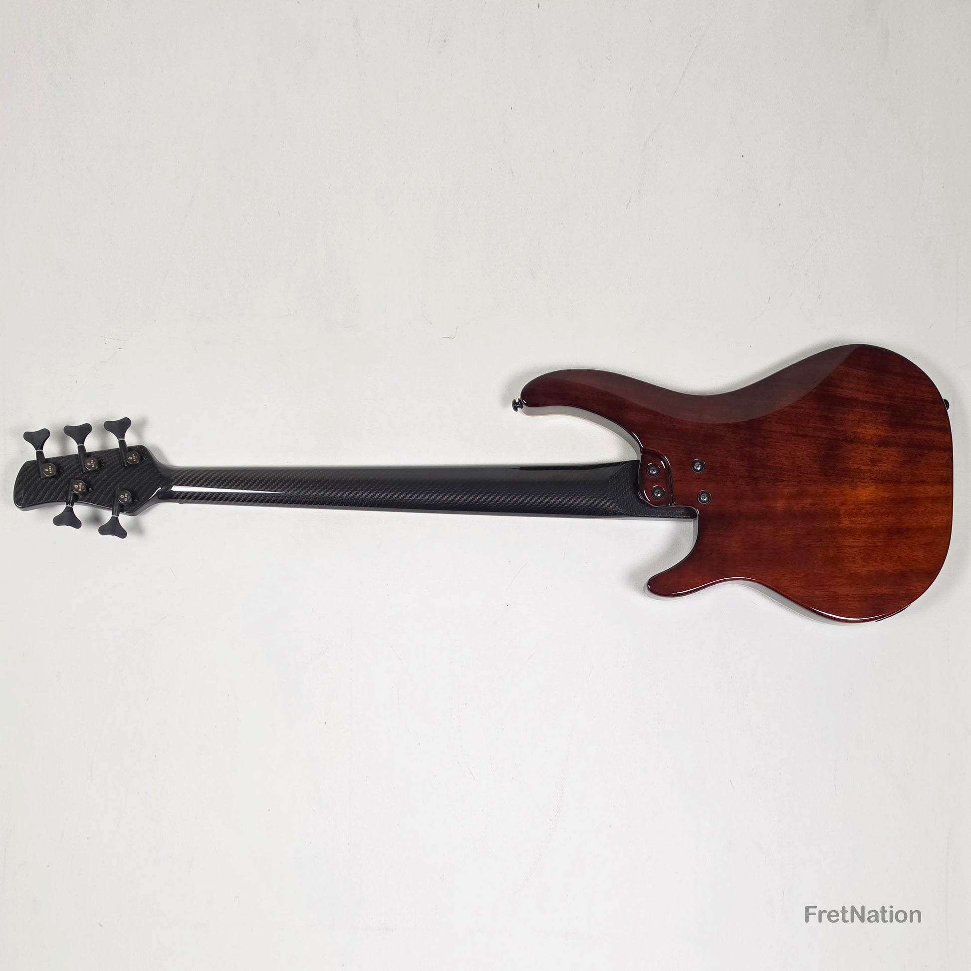 KLOS Guitars KLOS Apollo V Custom 5-String Bass Blue Flame w/ Blackouts 9.40lbs - Blemish