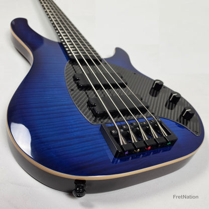 KLOS Guitars KLOS Apollo V Custom 5-String Bass Blue Flame w/ Blackouts 9.40lbs - Blemish
