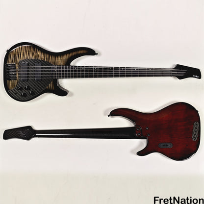 KLOS Guitars KLOS Apollo V Custom Headless 5-String Bass Black Flame Fishman Fluence 8.90lbs