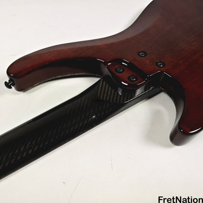 KLOS Guitars KLOS Apollo V Custom Headless 5-String Bass Black Flame Fishman Fluence 8.90lbs