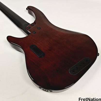 KLOS Guitars KLOS Apollo V Custom Headless 5-String Bass Black Flame Fishman Fluence 8.90lbs