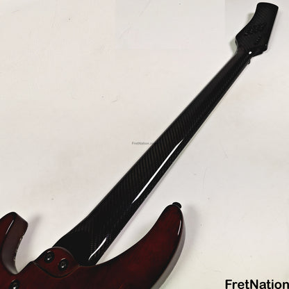 KLOS Guitars KLOS Apollo V Custom Headless 5-String Bass Black Flame Fishman Fluence 8.90lbs