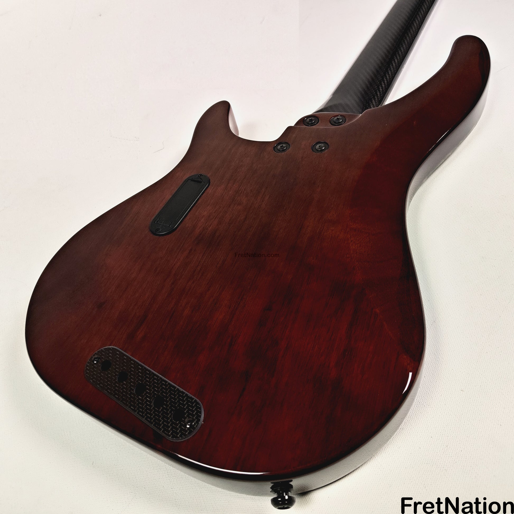 KLOS Guitars KLOS Apollo V Custom Headless 5-String Bass Black Flame Fishman Fluence 8.90lbs