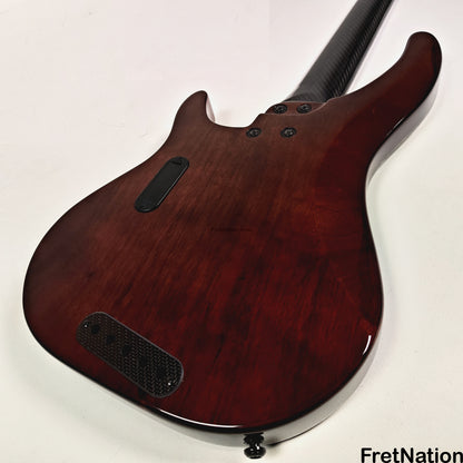 KLOS Guitars KLOS Apollo V Custom Headless 5-String Bass Black Flame Fishman Fluence 8.90lbs