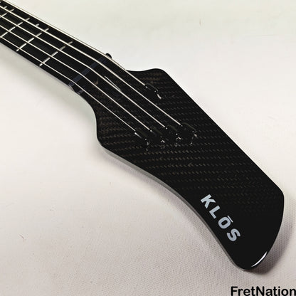 KLOS Guitars KLOS Apollo V Custom Headless 5-String Bass Black Flame Fishman Fluence 8.90lbs