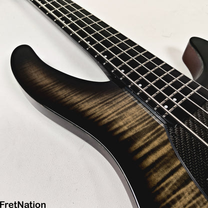 KLOS Guitars KLOS Apollo V Custom Headless 5-String Bass Black Flame Fishman Fluence 8.90lbs