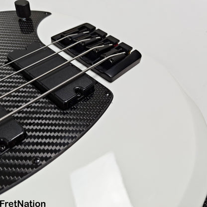 KLOS Guitars KLOS Apollo IV Standard 4-String Bass White w/ Carbon Fiber Neck 7.62lbs
