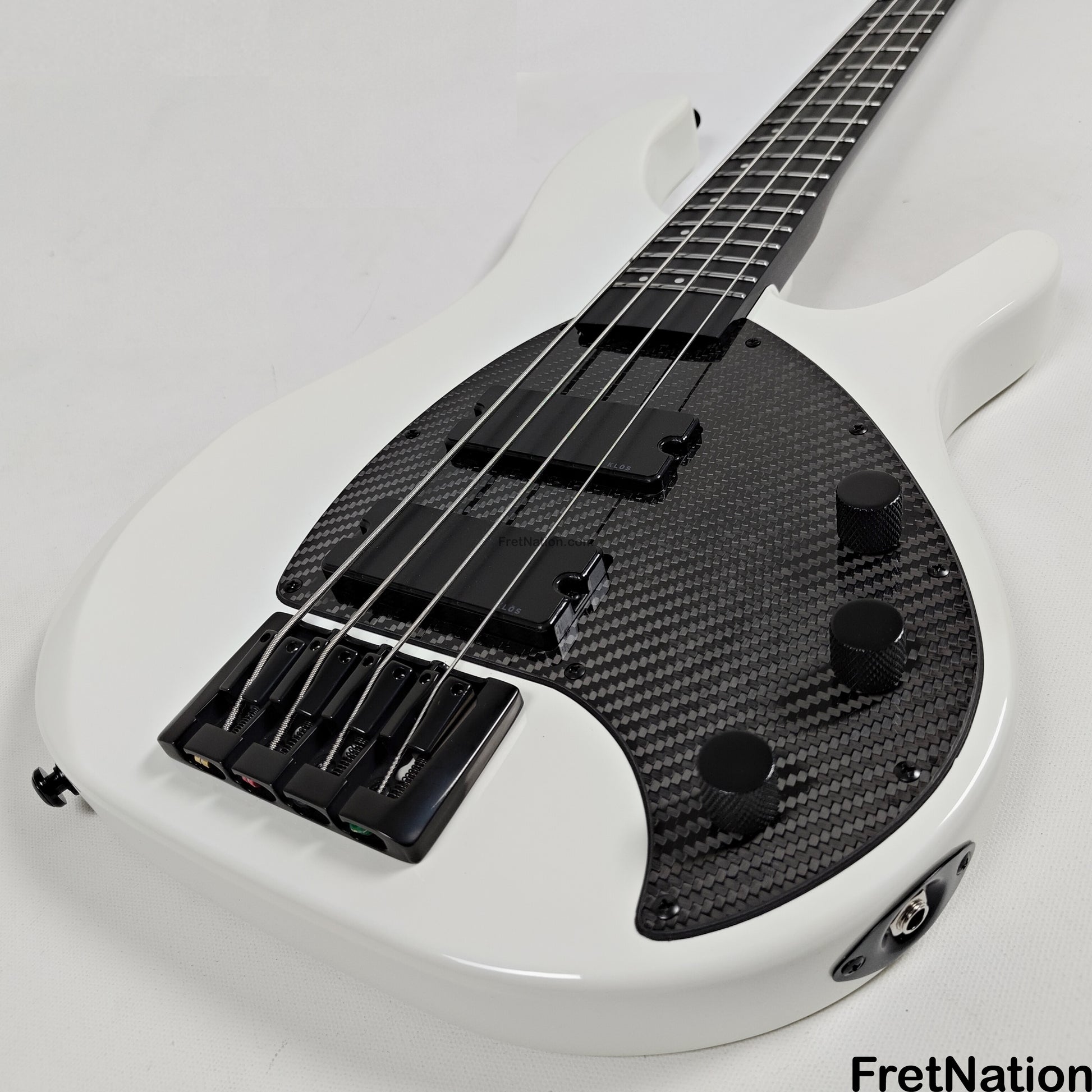 KLOS Guitars KLOS Apollo IV Standard 4-String Bass White w/ Carbon Fiber Neck 7.62lbs
