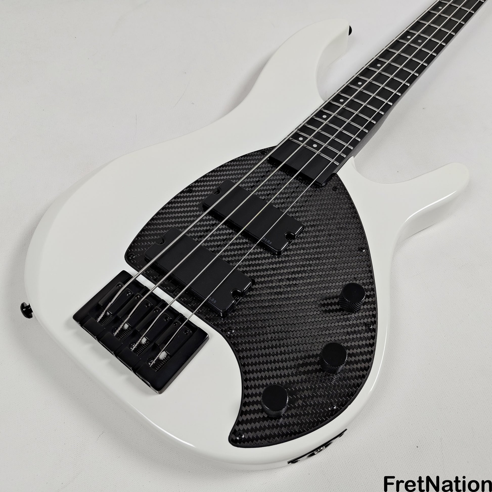 KLOS Guitars KLOS Apollo IV Standard 4-String Bass White w/ Carbon Fiber Neck 7.62lbs