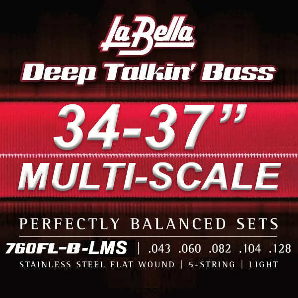 La Bella La Bella Deep Talkin' FlatWound Bass Strings Multi Scale - 5-String 43-128 760FL-B-LMS