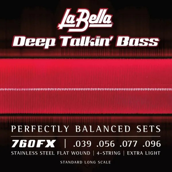 La Bella La Bella Deep Talkin' FlatWound Bass Strings Long Scale - 4-String 39-096 Extra Light 760FX