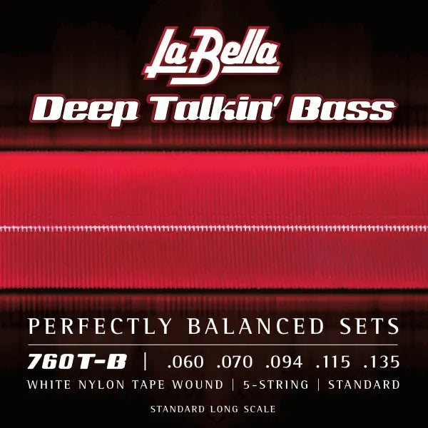 La Bella La Bella Deep Talkin' White Nylon Tapewound Bass Strings Long Scale - 5-String 60-135T 760T-B