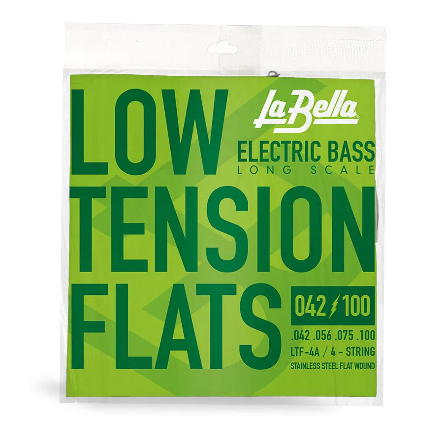 La Bella Low Tension Flats FlatWound Bass Strings Long Scale - 4-String 42-100 LTF-4A