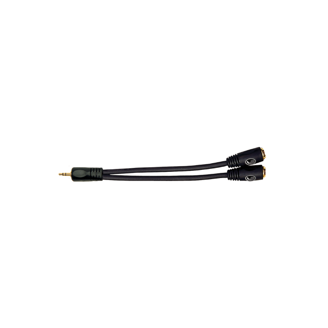 D'Addario D'Addario 1/8" Male Stereo to Dual 1/8" Female Stereo Adaptor - PW-P047ZZ