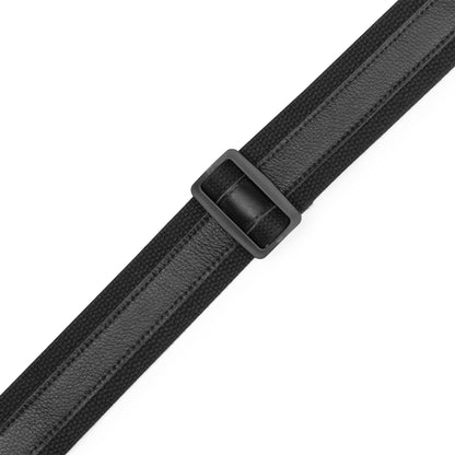 Levy's Leathers Levy's Cotton w/ Black Leather Stripe, Suede Ends 2" Guitar Strap - MC2CG-BLK-BLK