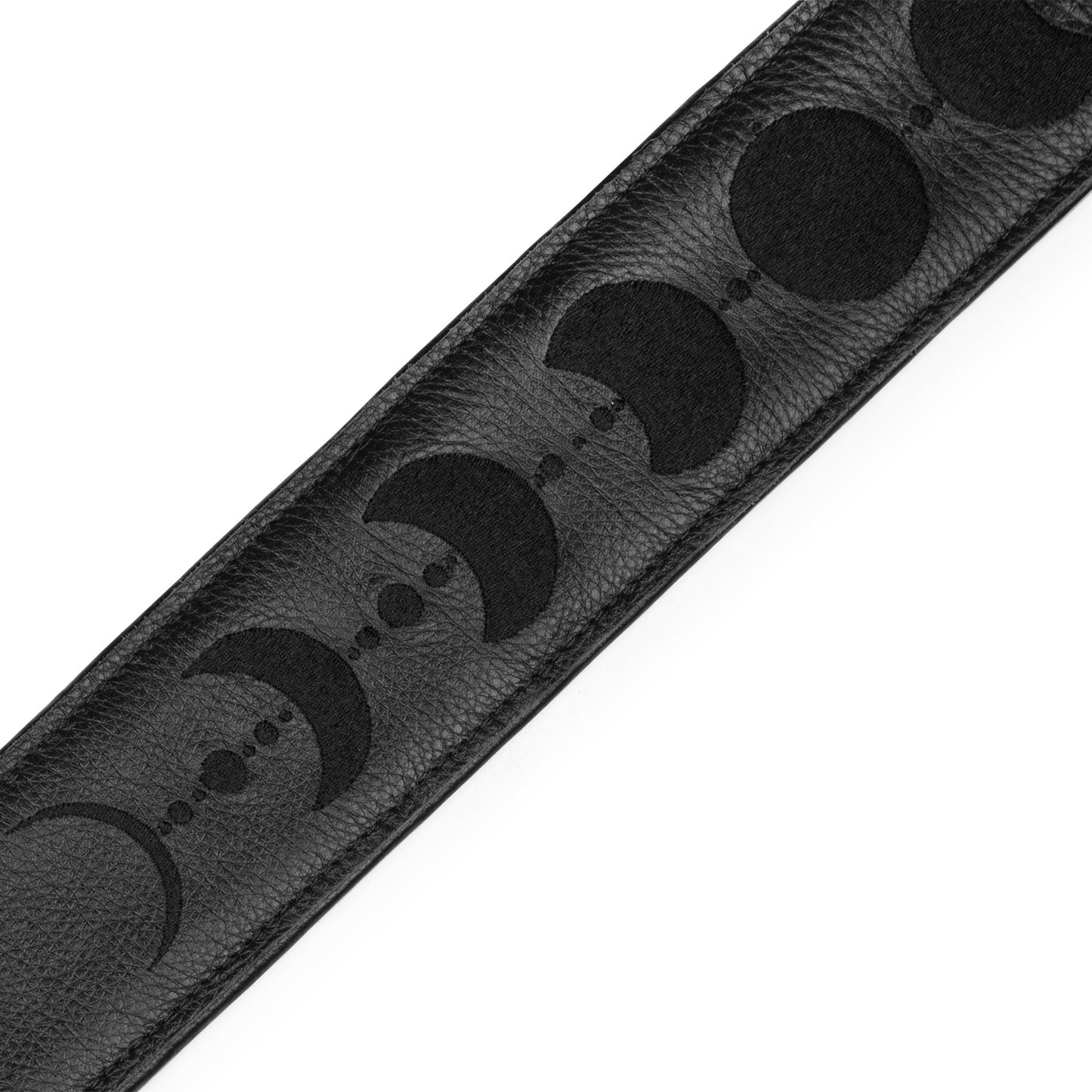 Levy's Leathers Levy's Black Padded Garment Leather w/ Moon Phases 2.5" Guitar Strap - MG317MP-BLK-BLK