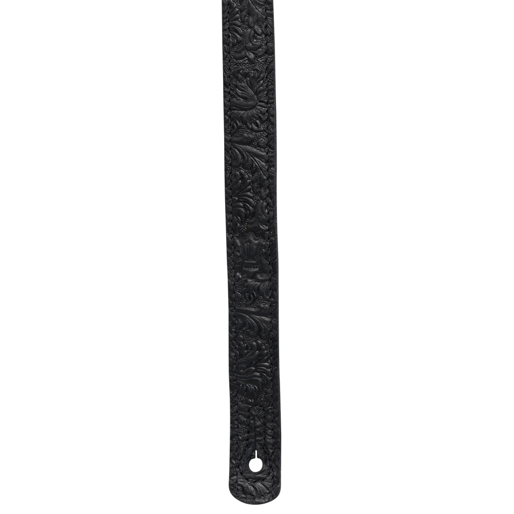 Levy's Leathers Levy's Black Florentine Leather Ultra Plush Sheepskin Backing 2" Guitar Strap - M11BGVDX-BLK