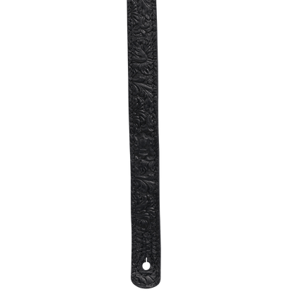 Levy's Leathers Levy's Black Florentine Leather Ultra Plush Sheepskin Backing 2" Guitar Strap - M11BGVDX-BLK