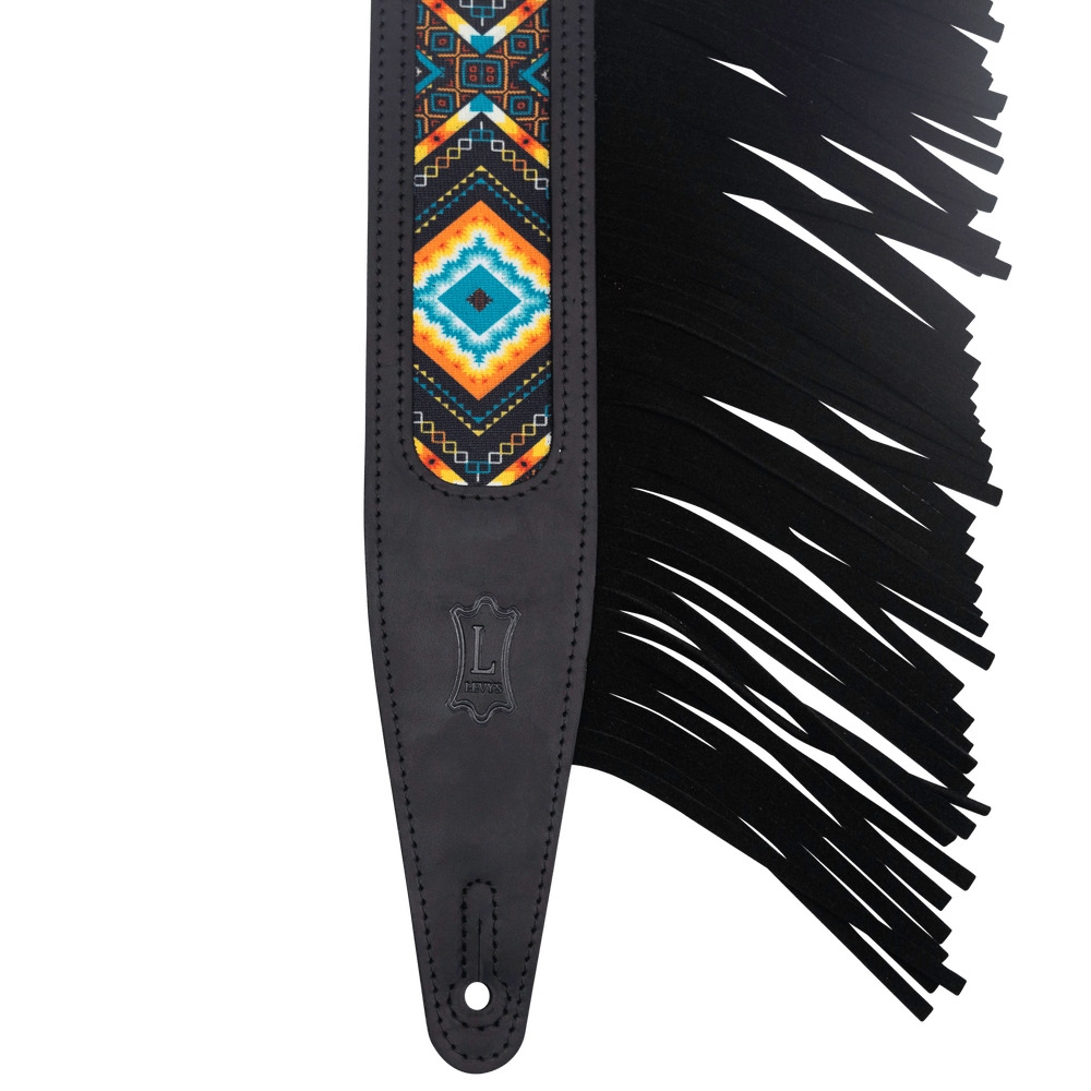 Levy's Leathers Levy's Black Crazy Horse Leather 2.5" Guitar Strap - MG317BOI-BLK