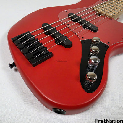 Marco Bass Guitars Marco Bass Guitars TFL-5 5-String 34.5" Satin Red - 9.84lbs
